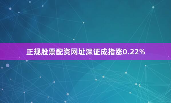 正规股票配资网址深证成指涨0.22%